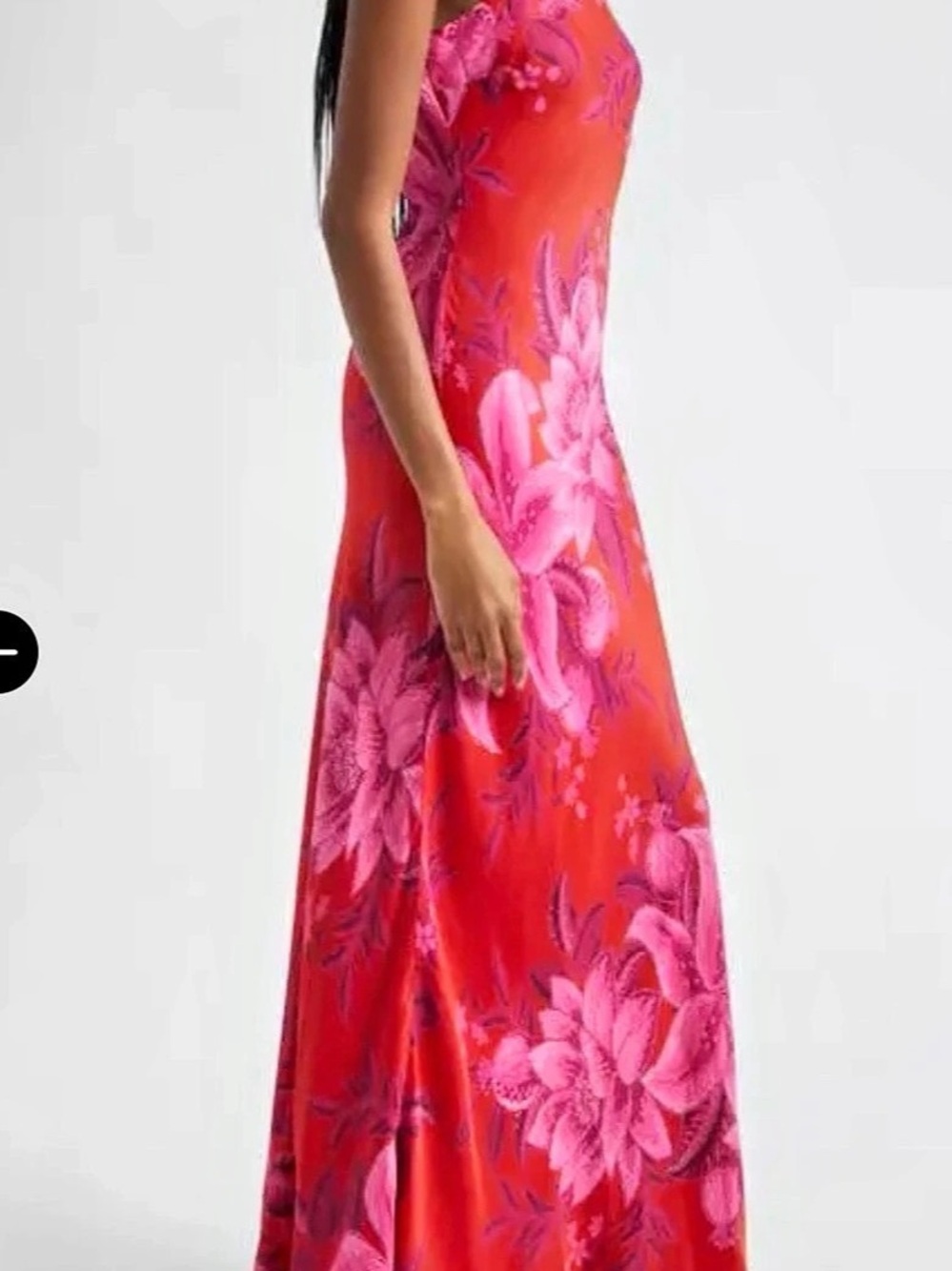 Farm Rio Floral Maxi Dress in Watercolour Red & Pink flowers - Picture 3 of 5